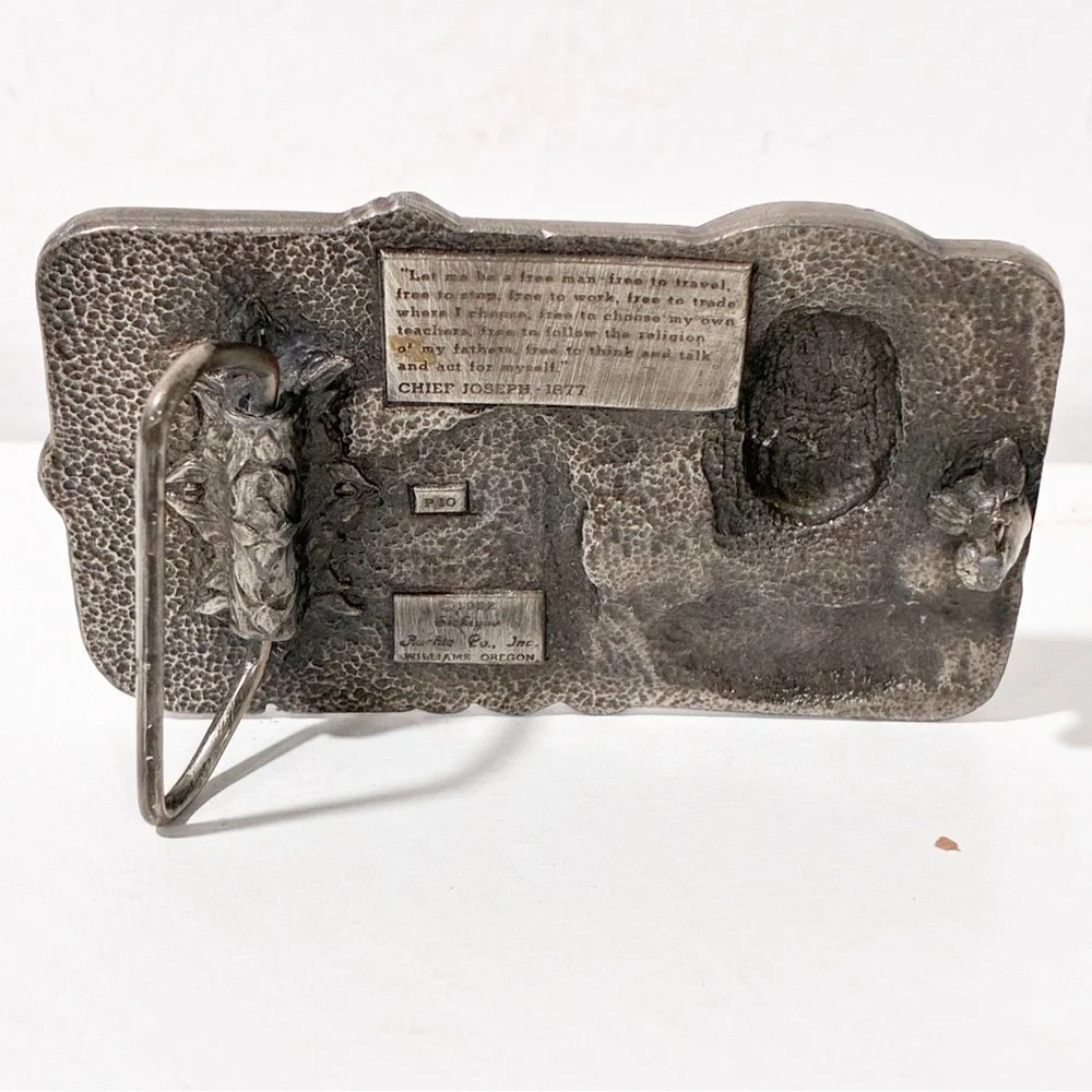 Vintage‎ 1982 SISKIYOU Silvertone CHIEF JOSEPH BELT BUCKLE